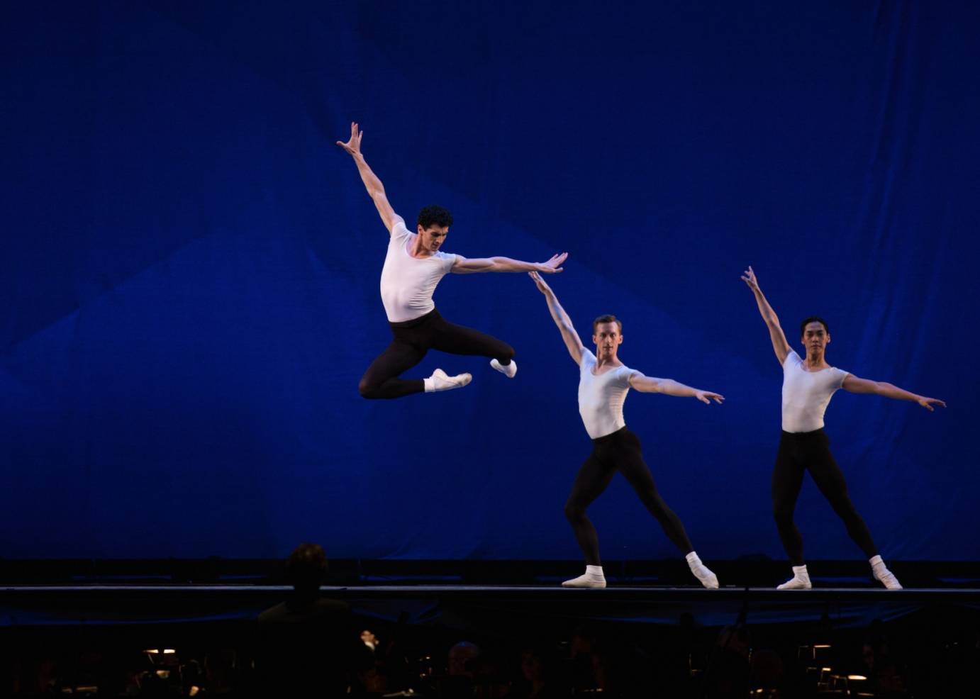 Lasha Khozashvili, Patrick Yocum, and Altan Dugaraa in Symphony in Three Movements AAAA©The George Balanchine Trust. Photo by Rosalie OaAAAAAAConnor. 